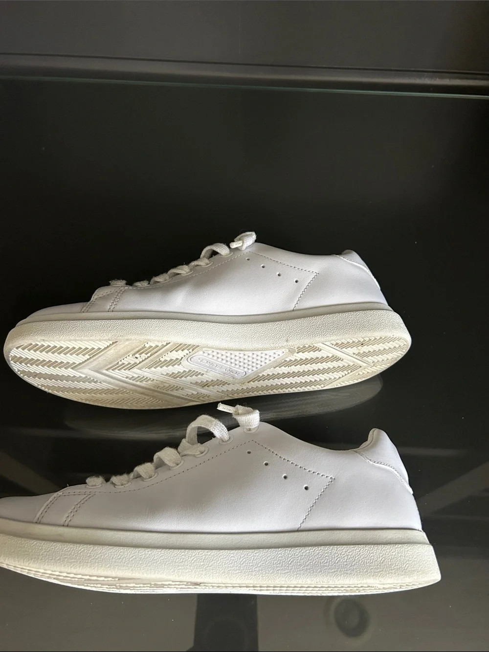 Tory Burch White Leather Low-Top Lace-Up Sneakers
